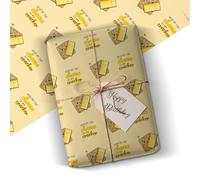 Funny Wrapping Paper You're the Cheese to My Cracker Custom Gift Wrap sent as Roll or Sheet Happy Birthday & Novelty Gag Joke Present Idea 600 * 700mm Folded