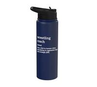 Funny Wrestling Coach Definition Wrestling Strategy Wrestler Stainless Steel Insulated Water Bottle