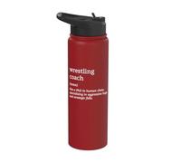 Funny Wrestling Coach Definition Wrestling Strategy Wrestler Stainless Steel Insulated Water Bottle