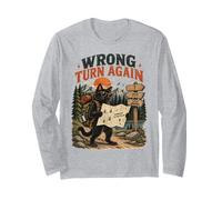 Funny Wrong Turn Again Vintage Opossum Hiking Adventure Long Sleeve T-Shirt