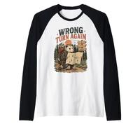 Funny Wrong Turn Again Vintage Opossum Hiking Adventure Raglan Baseball Tee