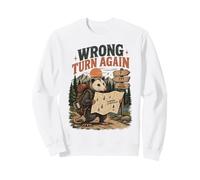 Funny Wrong Turn Again Vintage Opossum Hiking Adventure Sweatshirt
