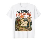 Funny Wrong Turn Again Vintage Opossum Hiking Adventure T-Shirt