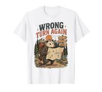 Funny Wrong Turn Again Vintage Opossum Hiking Adventure T-Shirt