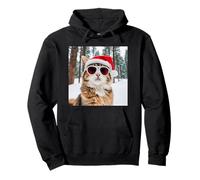 Funny X-Mas Cats And Christmas Cat In The Snow Pullover Hoodie