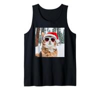 Funny X-Mas Cats and Christmas Cat in The Snow Tank Top