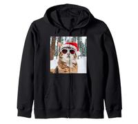 Funny X-Mas Cats And Christmas Cat In The Snow Zip Hoodie