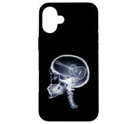 Funny X-Ray Guitar Brain Music Meme Case for iPhone 16 Plus
