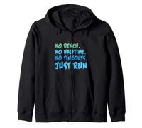 Funny XC Cross Country Running Gift No Bench No Halftime Zip Hoodie