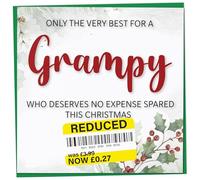 Funny Xmas Card for Him - Holly & Ivy Design, Humorous Grampy Card, Novelty Joke Gift Idea, 148mm