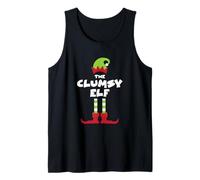 Funny Xmas Cute Clumsy Elf Matching Family Christmas Costume Tank Top