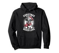Funny XMAS Dog Puppy Christmas Is Better With Boxer Love Pullover Hoodie