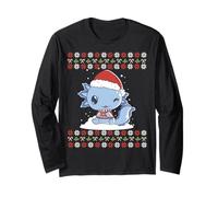 Funny Xmas Kawaii Axolotl Family Pajamas Ugly Christmas Long Sleeve T-Shirt