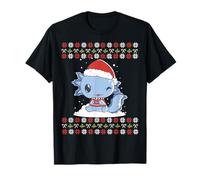 Funny Xmas Kawaii Axolotl Family Pajamas Ugly Christmas T-Shirt