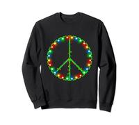 Funny Xmas Lights Peace Sign Santa Christmas Hippie Costume Sweatshirt