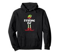 Funny Xmas Strong Elf Matching Family Cute Christmas Costume Pullover Hoodie