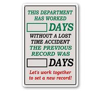 Funny Yard Metal Signs Outdoor Warning Tin Sign Days Since Last Incident Sign Days Without Accident Sign Day Counter Signs 8"x12"