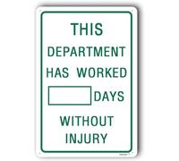 Funny Yard Sign,Outdoors Warning Sign,Funny Poster Wall Decor Sign ""This Department Has Worked Days Without Injury"" Metal Aluminum Sign, Notice 8x12 Inch