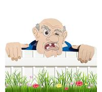 Funny Yard Signs Cute Nosy Neighbor Couple Fence Decoration Outdoor Garden Fence Sign, Handmade Crafts for Backyard Lawn Ornaments