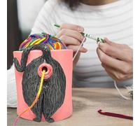 Funny Yarn Bowls for Crocheting Knitting Cat Butt Yarn Bowls with Holes for DIY Knitting Crocheting crochet bowl yarn bowls for crocheting funny (Dark grey)