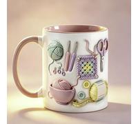 Funny Yarn Lover Mugs for Women, Knitting and Crochet Pattern Mug, Crochet Accessories Ceramic Coffee Mug, Yarn Hooks Knitting Tool Drinking Cup, Crocheting Mugs, Crochets Gift for Crochets Lovers
