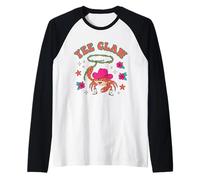 Funny Yee Claw Crab Cowboy Cowgirl Coastal Western Beach Art Raglan Baseball Tee