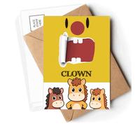 Funny Yellow Clown Emotion Laugh Postcards Envelopes Cards Mailing Year Horse
