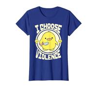 Funny Yellow Duck Cute Graphic I Choose Violence Sarcastic T-Shirt, Women, Royal Blue, XX-Large