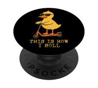 Funny Yellow Duck Scooter This Is How I Roll Boys Girls Kids PopSockets Adhesive PopGrip