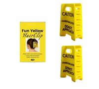 Funny Yellow Hair Clip with Message "Attention Overstimulation" - Original Accessory Gift for Women, Friend, Wife or Colleague - Daily Wear