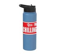 Funny Yes I'm Chilling Vacation Mode Peaceful Relaxing Stainless Steel Insulated Water Bottle