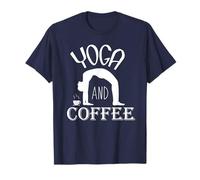Funny Yoga and Coffee Design Morning Lifestyle Routine T-Shirt