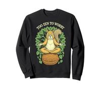 Funny Yoga Cute Squirrel Meditation Too Zen To Worry Animal Sweatshirt