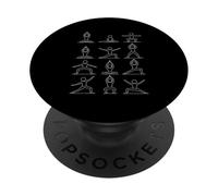 Funny Yoga Fitness Poses Figures Women Men PopSockets Adhesive PopGrip