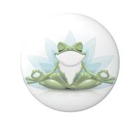 Funny Yoga Frog Metal Round Button Badge with Pin,Personalised Print Decor Badges 6 Cm for Bags Backpack Jacket Clothing