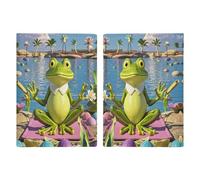 Funny Yoga Frog Passport Holder Personalized Passport Wallet for Women Men Travel Document Organizer Holder