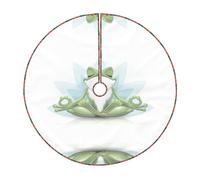 Funny Yoga Frog Print Christmas Tree Skirt Festive Decoration For The Perfect Holiday Ambience