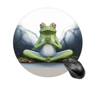 Funny Yoga Frog Round Mouse Pad Smooth Glide Gaming Mousepad Extra Density Portable Comfortable Mouse Mat for Desk, Home, Office 7.8x7.8 Inches