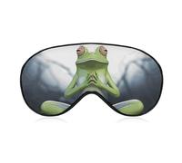 Funny Yoga Frog Sleeping Mask, Light Blocking Eye Mask, Comfortable and Soft, Eye Cover with Elastic Band, Suitable for Men and Women, Suitable for Travel/Sleeping