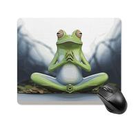 Funny Yoga Frog Square Mouse Pad Portable Computer Mousepad with Non-Slip Rubber Base 18 * 22cm Ultra-Thin Gaming Mouse Mat for Computer Laptop Office Desk Accessories