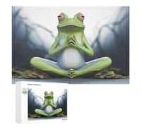 Funny Yoga Frog Wooden Puzzles for Adults 1000 PCS Unique Shape Puzzles Wall Art Home Decor for Puzzle Lovers, Family, Friend Creative Gift Toys