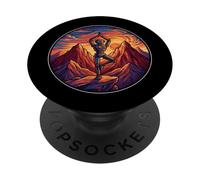 FUNNY YOGA ROBOT TECH HUMOR PopSockets Adhesive PopGrip
