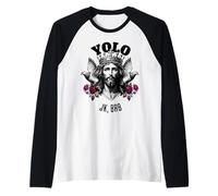 Funny YOLO Jesus Christ Easter Christian Resurrection JK BRB Raglan Baseball Tee