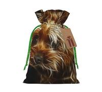Funny Yorkie Christmas Drawstring Sack Gift Bag, Lightweight And Cute In Design