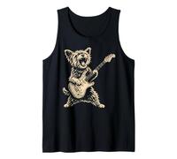 Funny Yorkie Dog Playing Guitar Rock Cute Yorkshire Terrier Tank Top