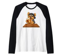 Funny Yorkshire Terrier Drinking Beer Yorkie Mom Dog Meme Raglan Baseball Tee