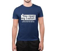 Funny You Read My T-Shirt Thats Enough Social Interaction for One Day Sarcastic Social Distancing Slogan Kids Adults Unisex T-Shirt(XS, Navy, 12_13 Years)