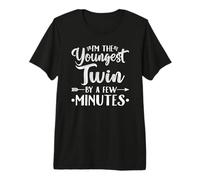 Funny Youngest Twin By A Few Minutes Sibling Youngest Twin Premium T-Shirt