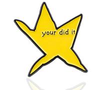 Funny Your Did It Star Enamel Pin - Ironic Meme Yellow Star Brooch for Jackets, Bags, Hats - Humorous Achievement Badge Gift, One Size, Enamel Metal, no gemstone