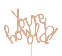 Funny You're How Old? Happy Birthday Glitter Topper by Cakeshop | Custom Colour Rude Joke Cake Decoration for Her/Him 18th 19th 20th 21st 30th 40th 50th 60th 70th 80th 90th Celebration Rose Gold